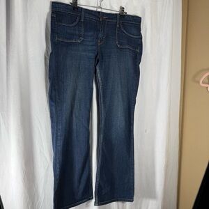 Levis 545 Low Boot Cut Jeans Women’s Size 14M Dark Wash Floral Lining At Waist